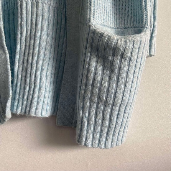 BABY BLUE TALULA LONG SLEEVE ANGORA CASHMERE CARDIGAN SWEATER COZY CABINCORE - Picture 6 of 7
